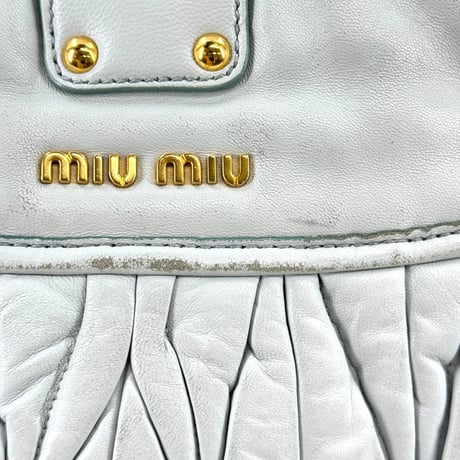 MIU MIU マトラッセ ベビーブルー 2WAY ハンドバッグ
