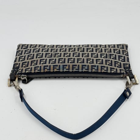 FENDI ズッキーノ キャンバス ミニホーボーバッグ ネイビー ハンドバッグ