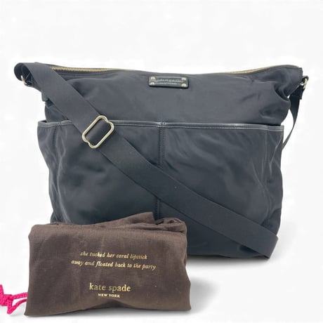 KATE SPADE New York ユニセックス ブラック ナイロン クロスボディ ショルダーバッグ