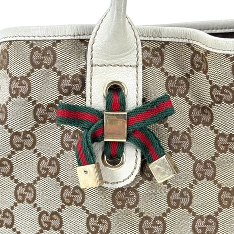 GUCCI プリンシー GGキャンバス ベージュ リボン ヴィンテージ Y2K トートバッグ 161720