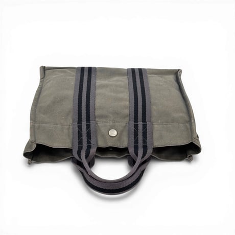 HERMES グレーキャンバス ニューフールトゥートPM ハンドバッグ