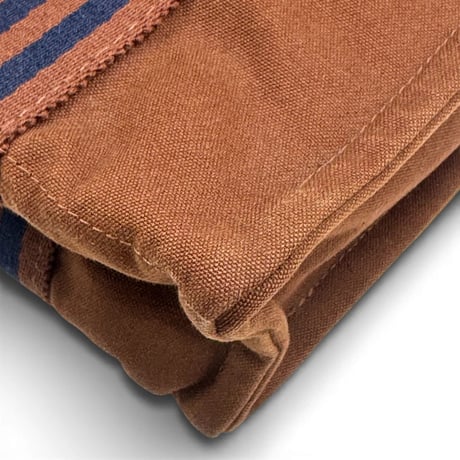 HERMES ブラウン キャンバス エールライン バサス MM ユニセックス ショルダーバッグ