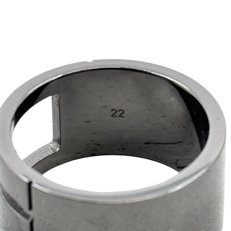 GUCCI ブラックコーティング スターリング シルバー ブランド G リング