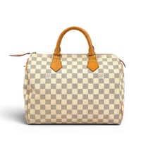 LOUIS VUITTON スピーディ30 ダミエ・アズール キャンバス ホワイト ハンドバッグ N41533