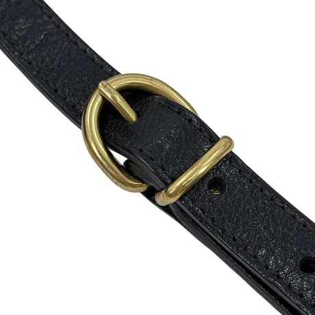 IL BISONTE レザー ブラック ショルダーバッグ