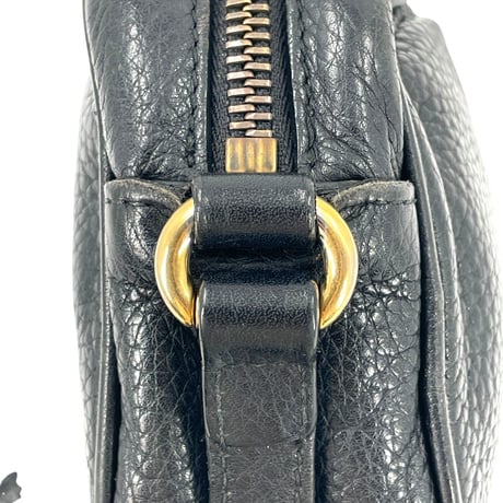 GUCCI ブラックレザー ソーホー GG ミニショルダーバッグ 347994