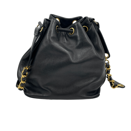 CHANEL　巾着ショルダーバッグ　ブラック