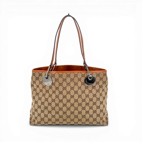 GUCCI GGキャンバス ベージュ×オレンジ ショルダー