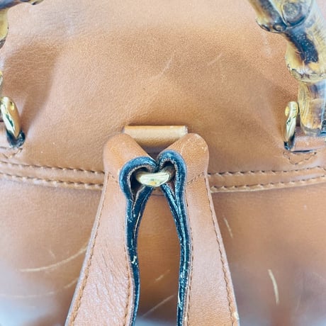 GUCCI ブラウン レザー バンブー レディース バックパック