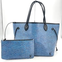 美品 LOUIS VUITTON エピ ブルー ネヴァーフル MM M51053 レディース トートバッグ ポーチ