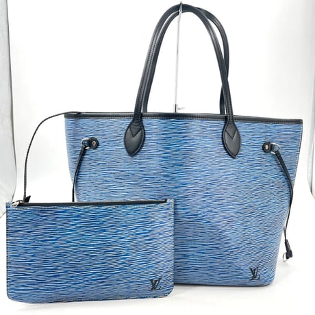 美品 LOUIS VUITTON エピ ブルー ネヴァーフル MM M51053 レディース トートバッグ ポーチ