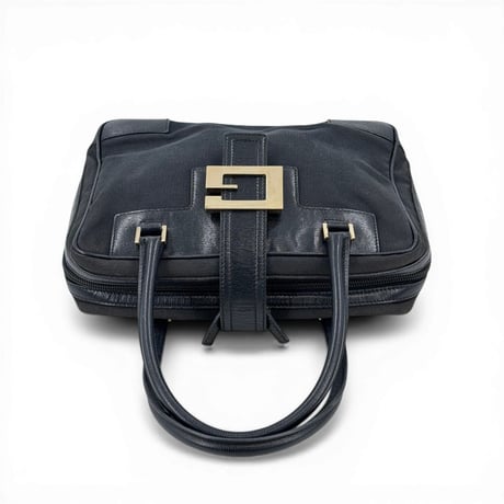 GUCCI GG ブラックキャンバス ハンドバッグ
