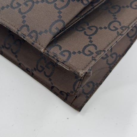 GUCCI GGナイロンキャンバス ミニショルダーバッグ ブラウン