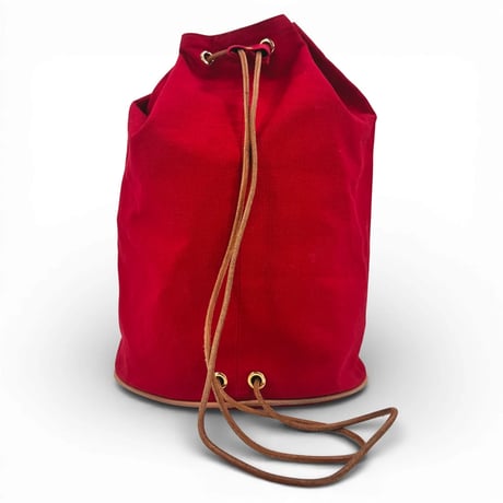 HERMES レッド キャンバス ドローストリング バックパック ポロションミミル GM
