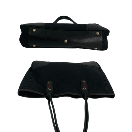 GUCCI　GGキャンバス　ブラック　ハンドバッグ