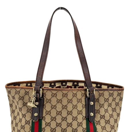 GUCCI GGキャンバス シェリーライン ベージュ トートバッグ