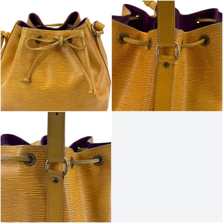 LOUIS VUITTON プチ・ノエ エピ イエローレザー ドローストリング バケットショルダーバッグ M44009