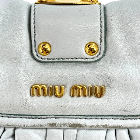MIU MIU マトラッセ ベビーブルー 2WAY ハンドバッグ