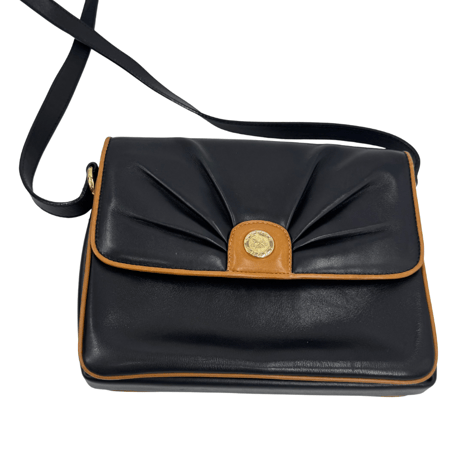 CELINE　ショルダーバッグ　馬車金具　レザー　ギャザー