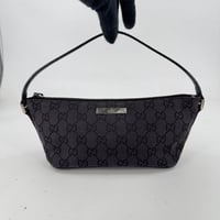 GUCCI GGモノグラムキャンバス グレー ハンドバッグ アクセサリーバッグ