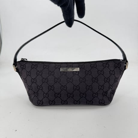 GUCCI GGモノグラムキャンバス グレー ハンドバッグ アクセサリーバッグ