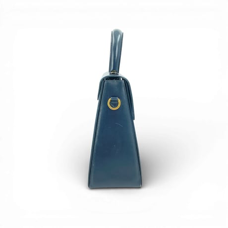 Ferragamo ガンチーニ ゴールドメッキ ネイビー レザー 2WAY ハンドバッグ