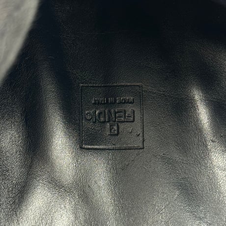 FENDI ズッキーノ キャンバス ミニホーボーバッグ ネイビー ハンドバッグ