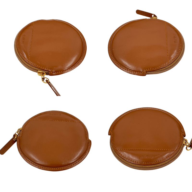 LOEWE コインケース 丸型小銭入れブラウン レザー