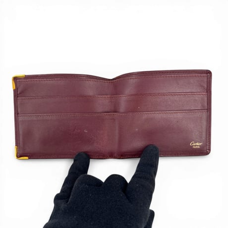 Cartier ボルドー 二つ折り 財布