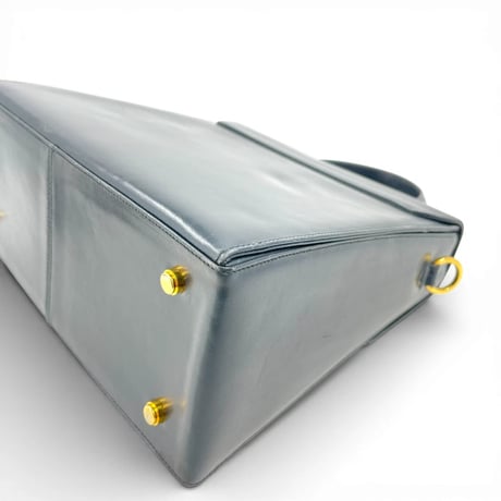 Ferragamo ガンチーニ ゴールドメッキ ネイビー レザー 2WAY ハンドバッグ