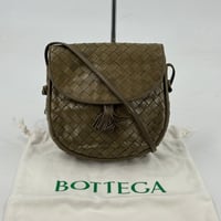 BOTTEGA VENETA イントレチャート レザー オリーブブラウン ショルダーバッグ