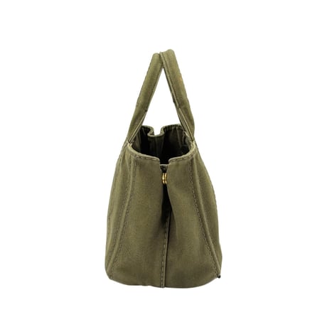 PRADA カナパ ミニキャンバス カーキグリーン トートバッグ カード付き 1BG439