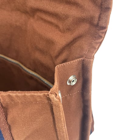 HERMES ブラウン キャンバス エールライン バサス MM ユニセックス ショルダーバッグ