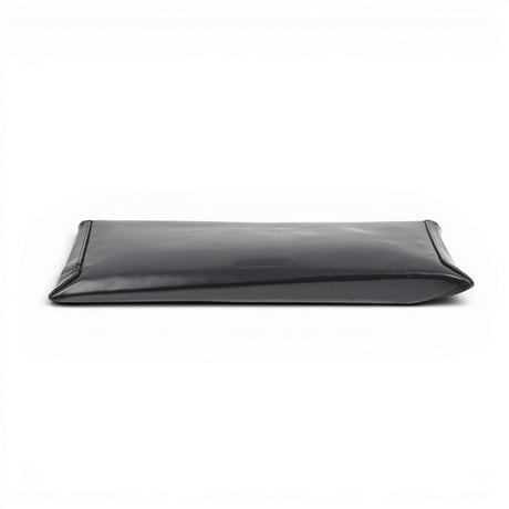 Jil Sander ブラックレザー エンボスロゴ フラットクラッチポーチバッグ 保存袋