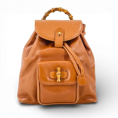 GUCCI ブラウン レザー バンブー レディース バックパック