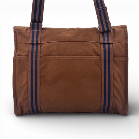HERMES ブラウン キャンバス エールライン バサス MM ユニセックス ショルダーバッグ