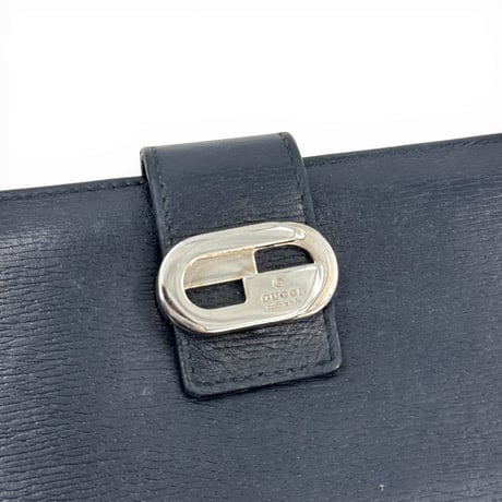 GUCCI ブラックレザー 二つ折り 長財布