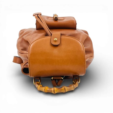 GUCCI ブラウン レザー バンブー レディース バックパック