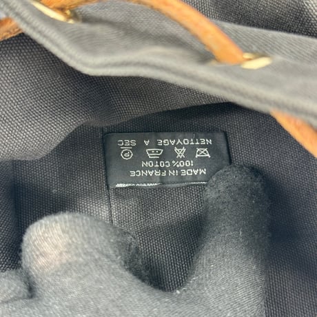 HERMES ポロションミミルPM 巾着バッグ ブラック キャンバス
