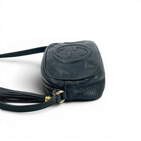GUCCI ブラックレザー ソーホー GG ミニショルダーバッグ 347994