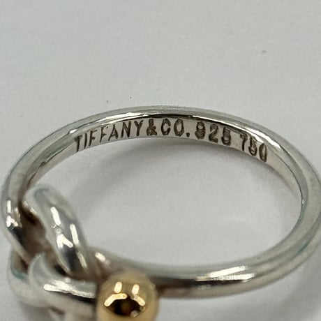 TIFFANY ラブノットフックアイ バンドリング SV925 18K ヴィンテージ