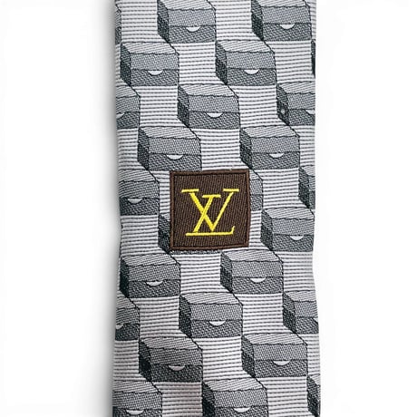 LOUIS VUITTON シルク メンズ グレー ネクタイ