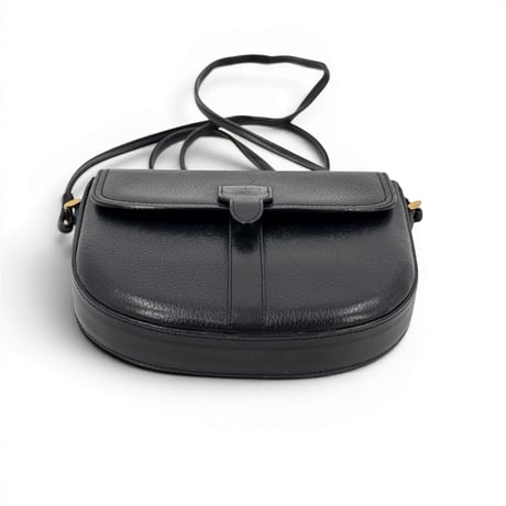 BURBERRY ブラックレザー ヴィンテージ ショルダーバッグ
