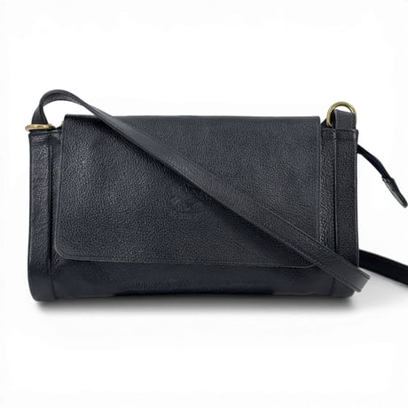 IL BISONTE レザー ブラック ショルダーバッグ