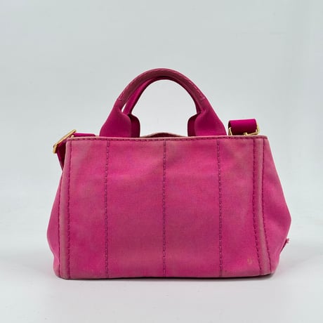 PRADA ミラノ デニム カナパ ピンク 2WAY ハンドバッグ ショルダーバッグ