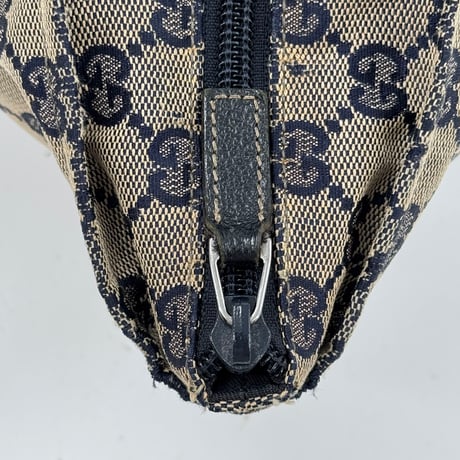 GUCCI ミニハンドバッグ GG シェリーライン ネイビー ウェビング 131228 496393