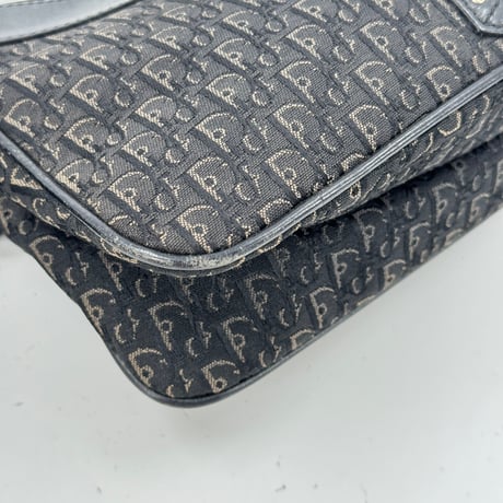 DIOR トロッター キャンバス ブラック ジッピー ワンショルダーバッグ