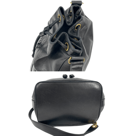 CHANEL　巾着ショルダーバッグ　ブラック