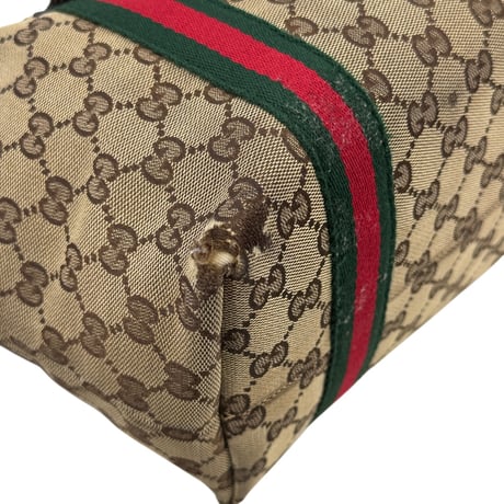 GUCCI GGキャンバス シェリーライン ベージュ トートバッグ