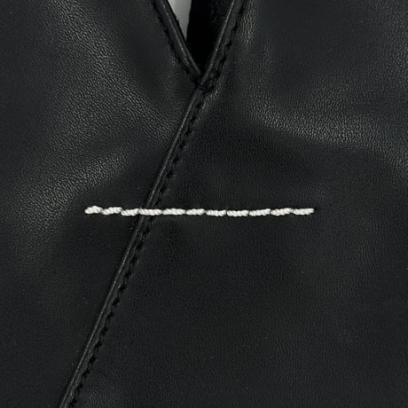 Maison Margiela ブラックレザー フォンポーチ ショルダー 4ステッチ